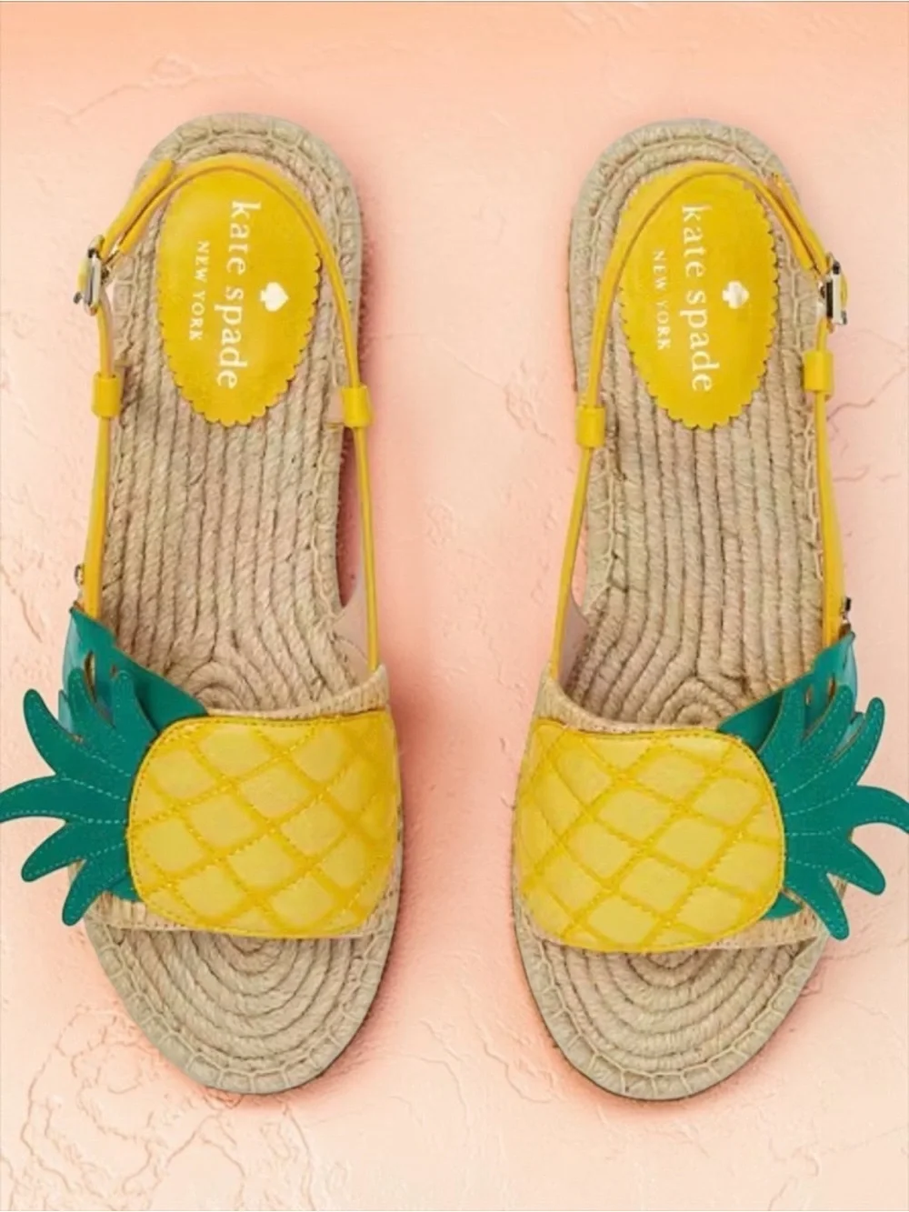 NWOB kate spade New York Pineapple Espadrille Sandals Size 8.5 Retails $195
